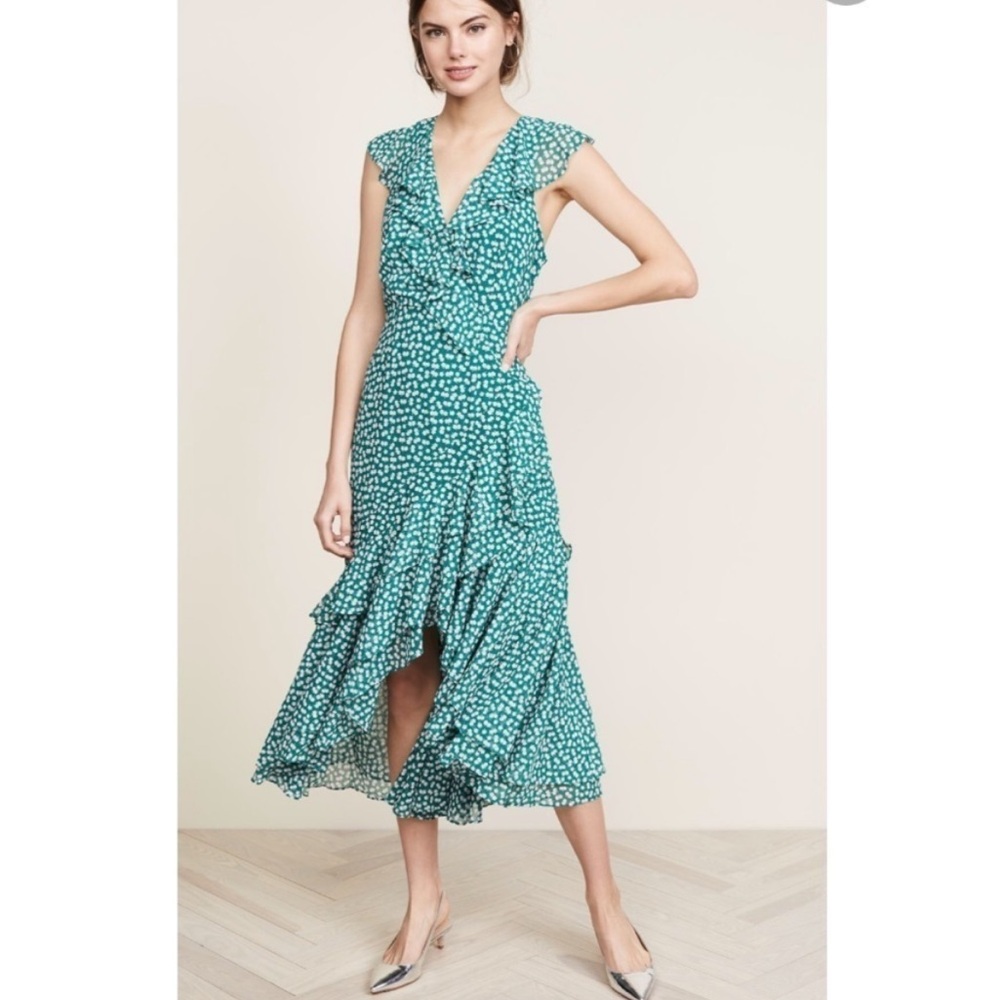 C/MEO Collective Be About You Midi Dress in Floral Green Daisy Size XL